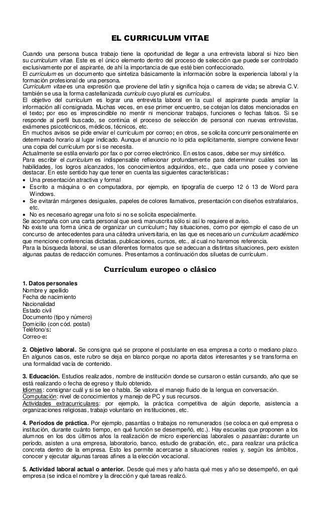 Cv, carta de presentación y solicitud