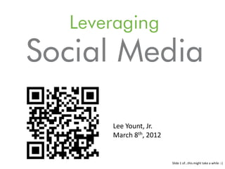 Lee Yount, Jr.
March 8th, 2012


                  Slide 1 of…this might take a while :-)
 