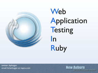 Web
                                 Application
                                 Testing
                                ...