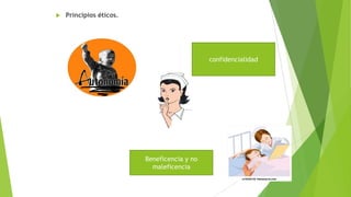 

Principios éticos.

confidencialidad

Beneficencia y no
maleficencia

 