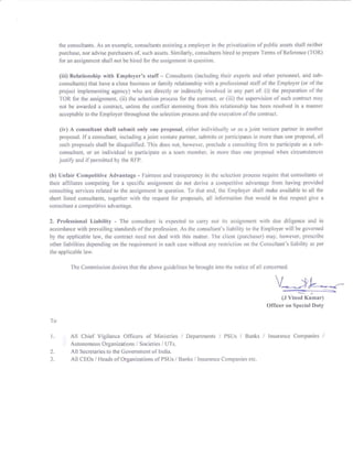 Cvc guidelines on selection and employment of consultants | PDF