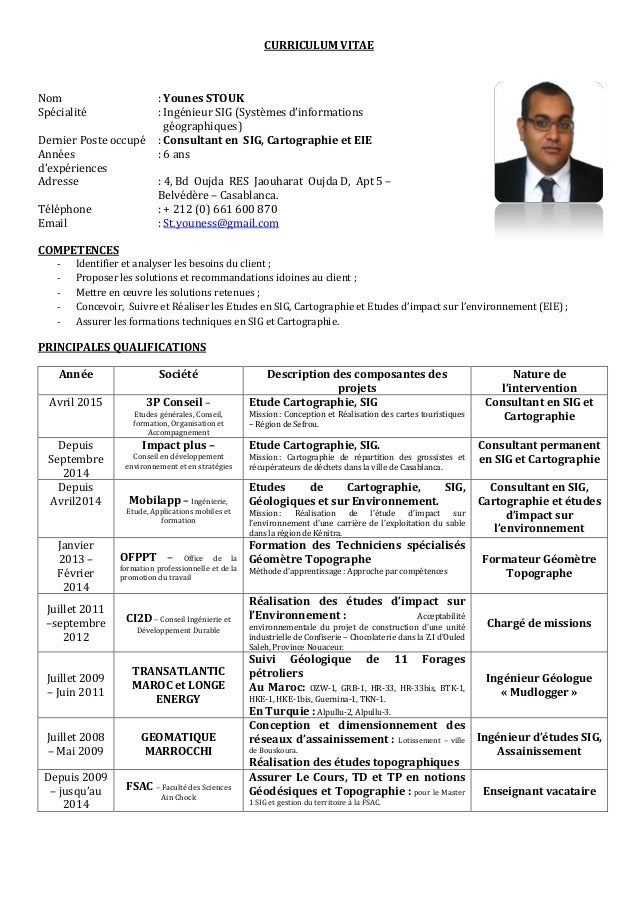 Exemple de CV ingenieur petrolier