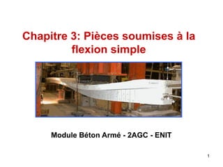 Chapitre 3: Pièces soumises à la
flexion simple

Module Béton Armé - 2AGC - ENIT
1

 