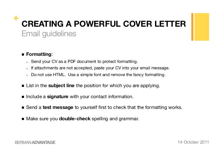 email cover letter attachment