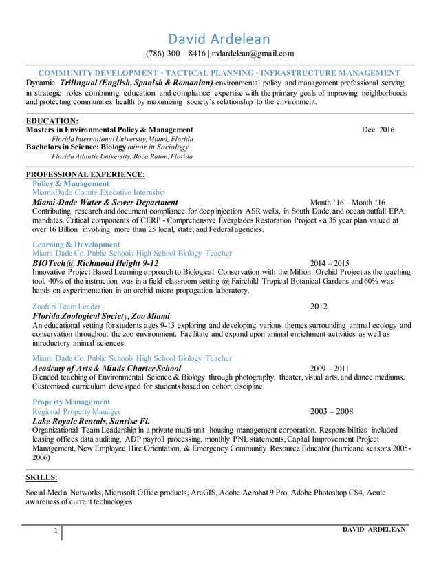 David Ardelean _ 2017 Resume PDF