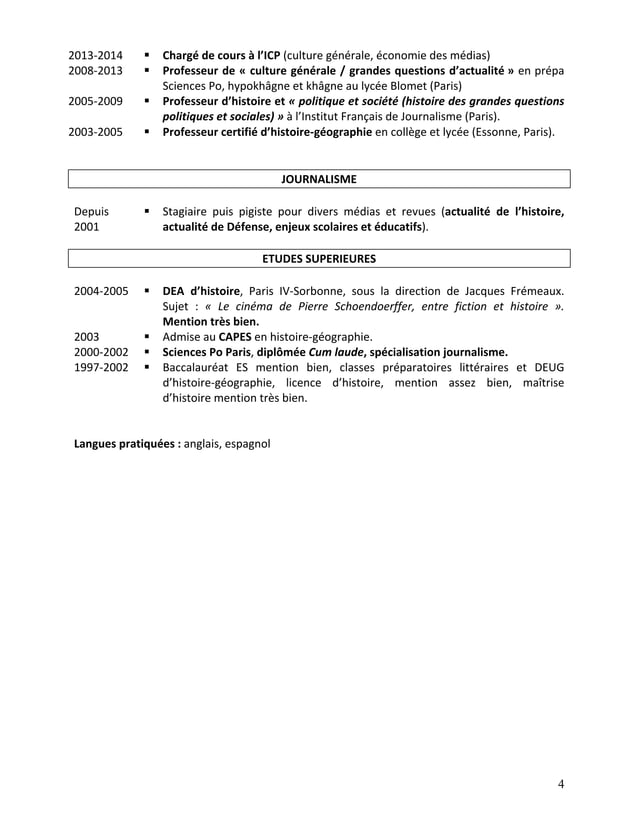 Cv de bénédicte cheron