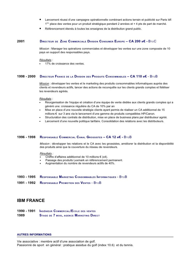 Exemple de CV directeur de golf