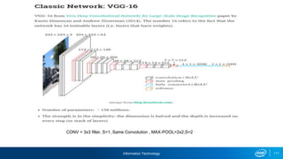 Information Technology 111
CONV = 3x3 filter, S=1, Same Convolution , MAX-POOL=2x2,S=2
 