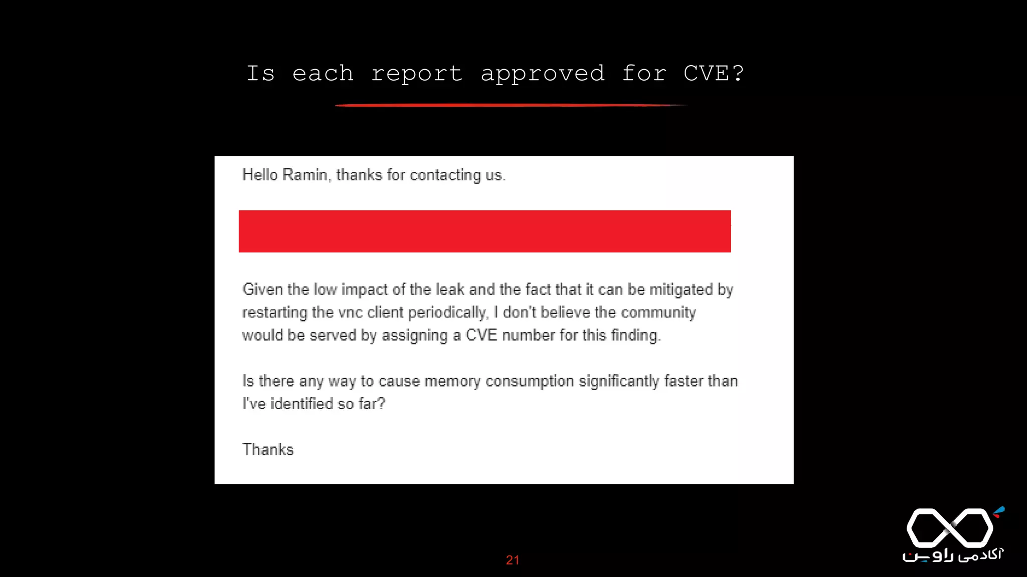 Is each report approved for CVE?
21
 