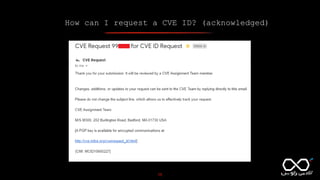 How can I request a CVE ID? (acknowledged)
15
 