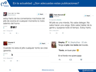 @alfredovela
En la actualidad: ¿Son adecuadas estas publicaciones?
#RedesSocialesCyL41
 
