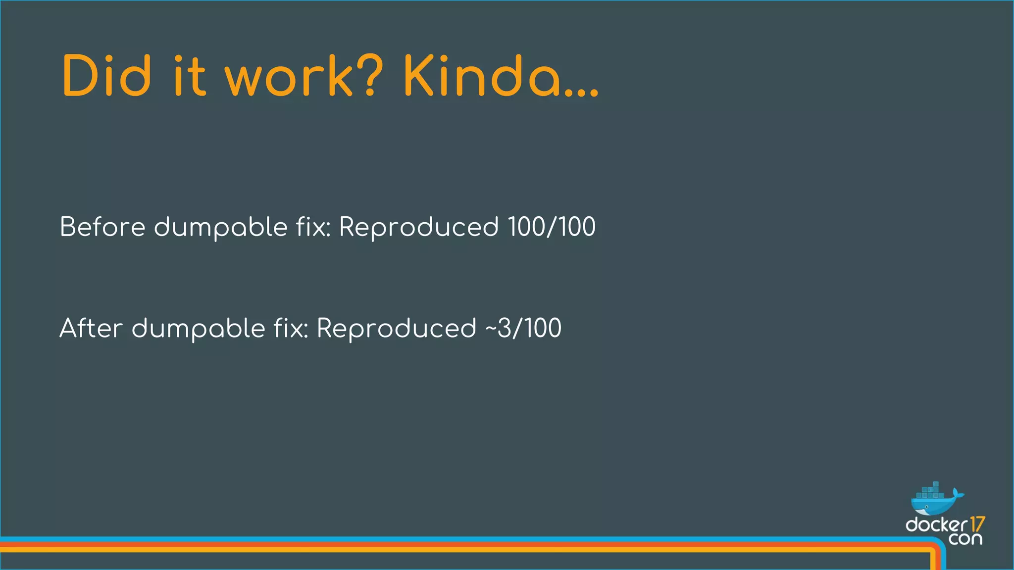 Before dumpable fix: Reproduced 100/100
After dumpable fix: Reproduced ~3/100
Did it work? Kinda...
 