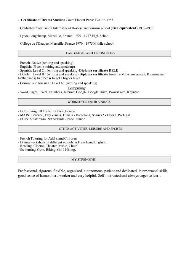 professional experience educationnal qualifications achievement details 2 - Resume Bac Science Tunisie professional experience educationnal qualifications achievement details 2 - Resume Bac Science Tunisie