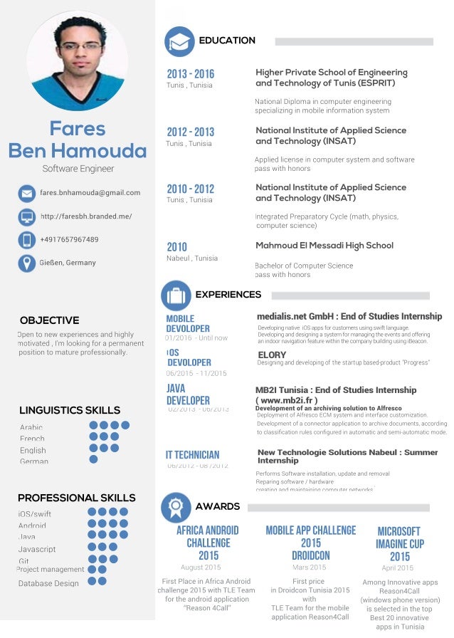 cv of software engineer