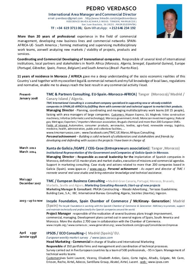 Cv E P Verdasco English International Area Manager
