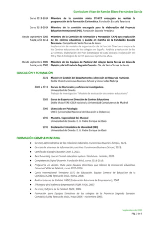 Currículum Vitae de Ramón Eliseo Fernández García
Curso 2013-2014 Miembro de la comisión mixta STJ-FET encargada de realiz...