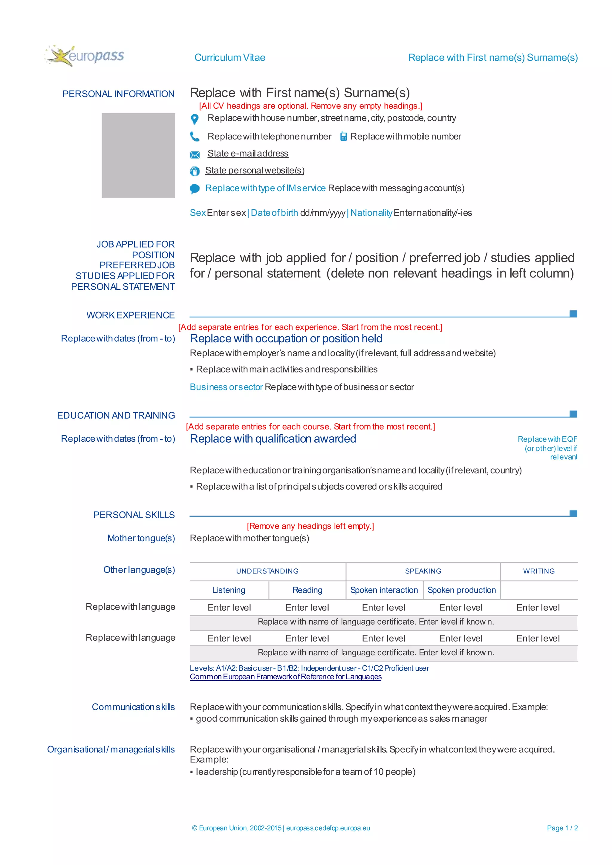 Cv format. | DOCX