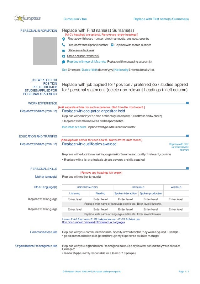 Cv Format