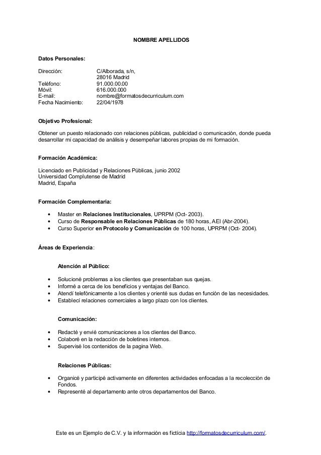 curriculum vitae llenar curriculum vitae llenar