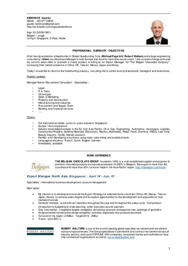 Cv G Kerkhove Headhunting