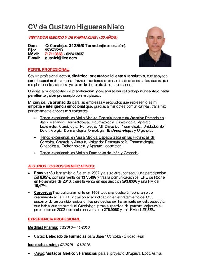 cv gustavo higueras nieto visitador mdico y de farmacias 1 638
