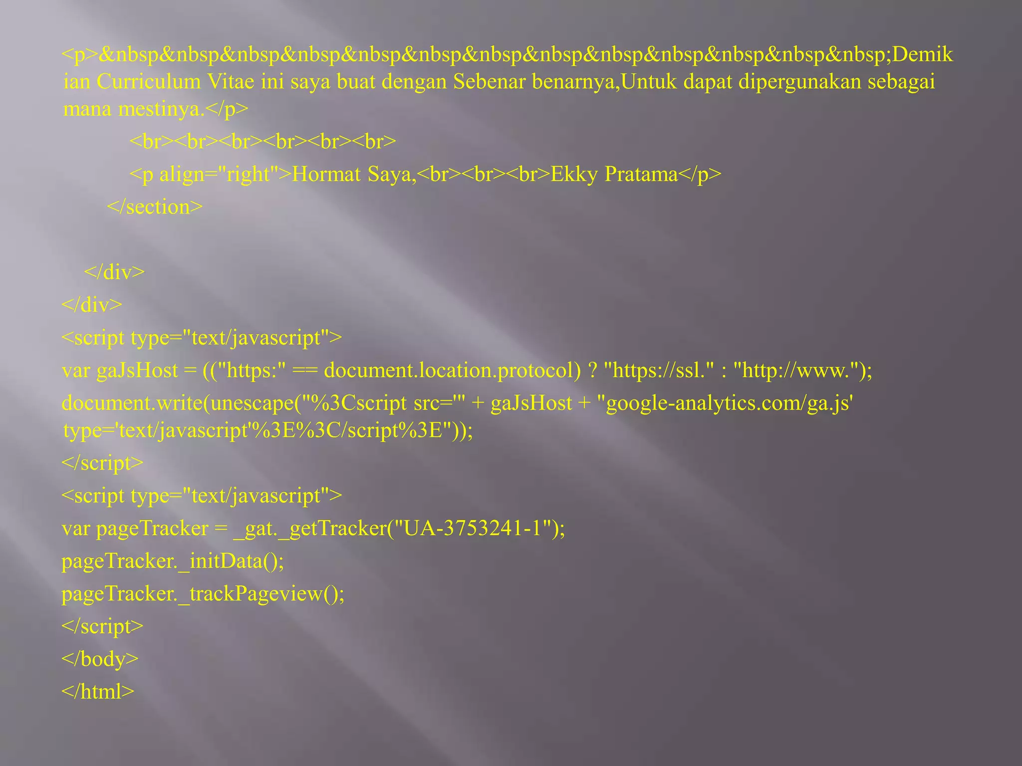 Membuat CV dengan HTML | PPT
