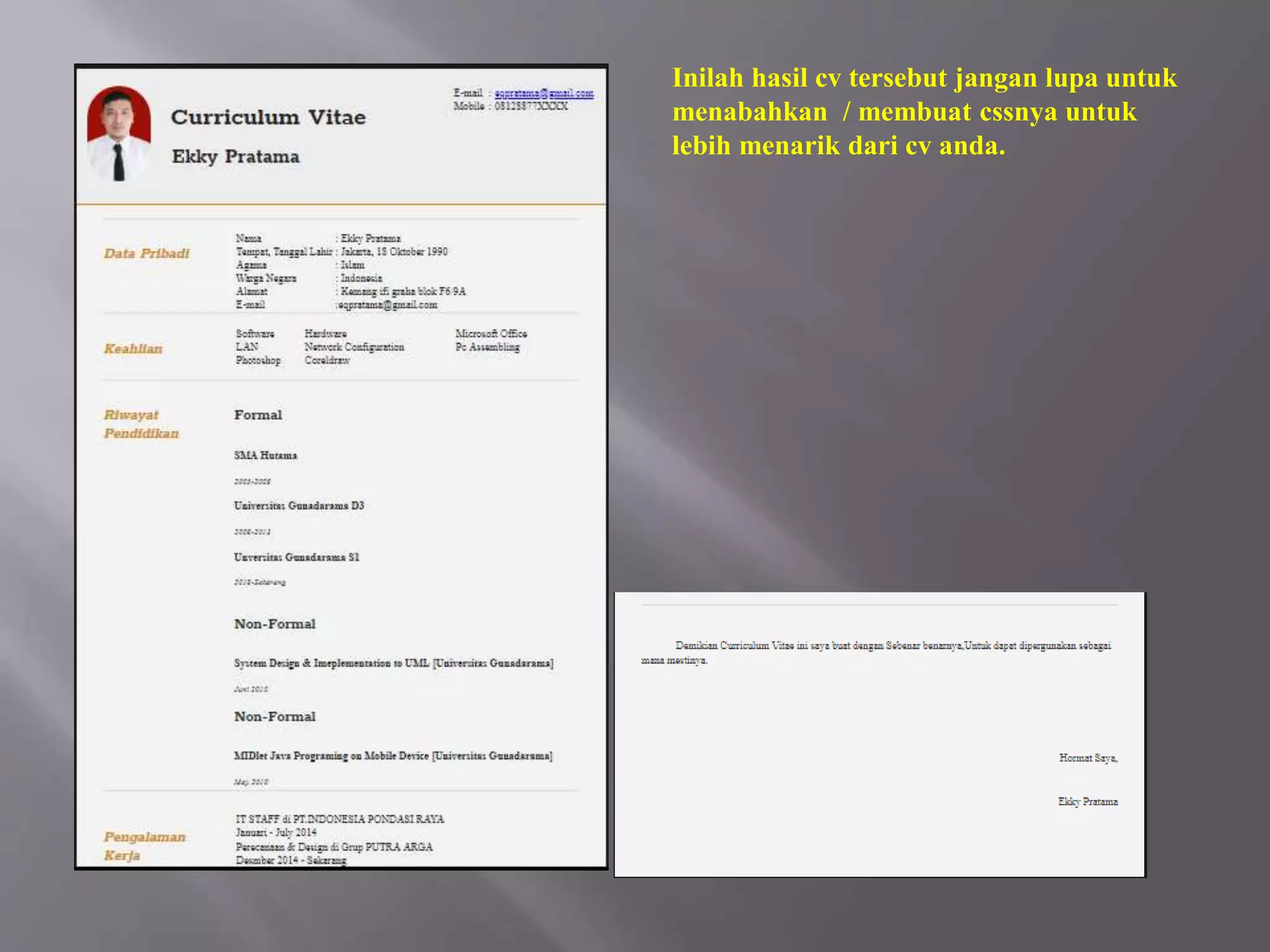 Membuat CV dengan HTML | PPT