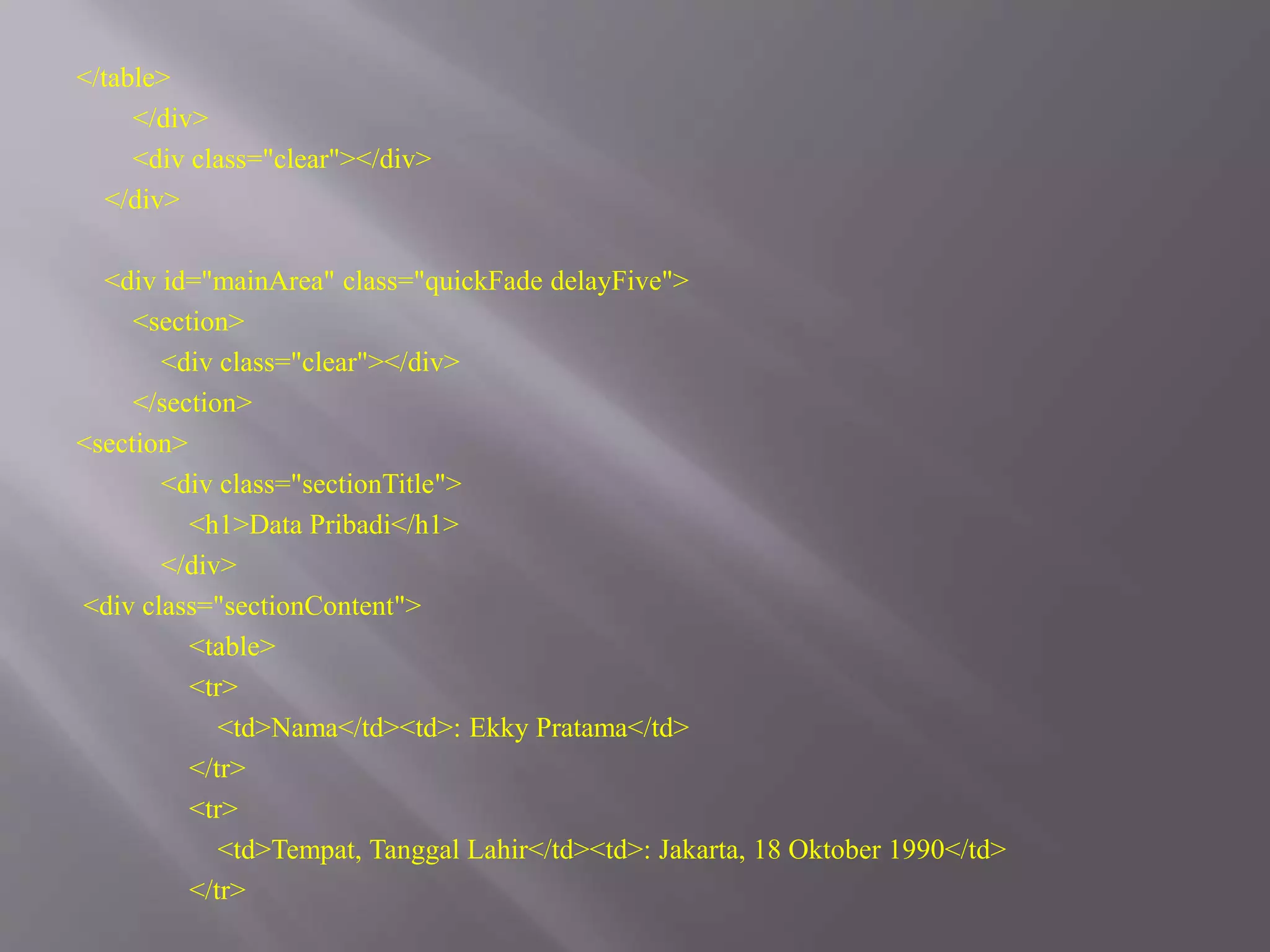 Membuat CV dengan HTML | PPT