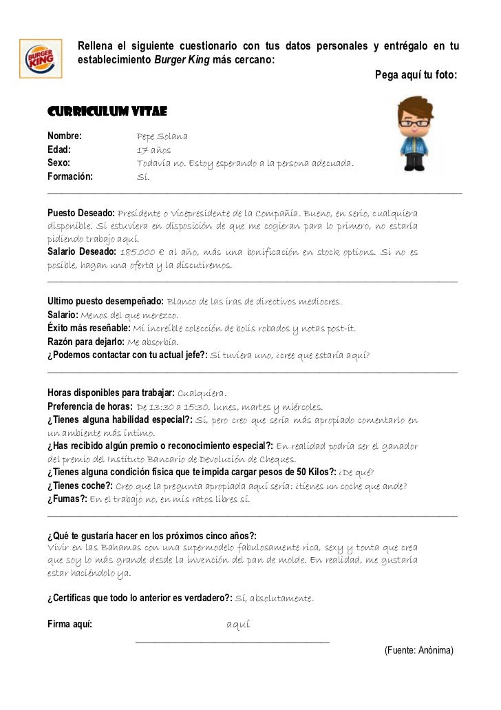 Cv humor