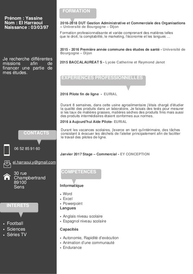 CV étudiant
