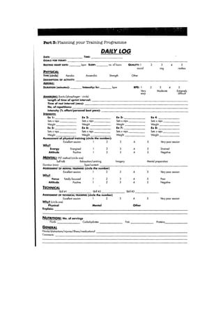 training logs