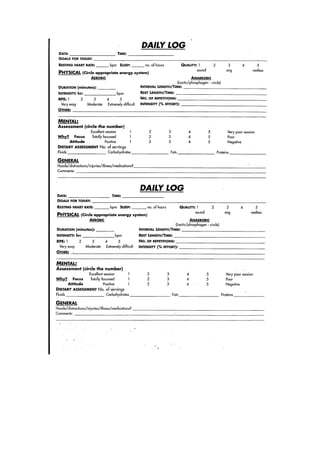 training logs