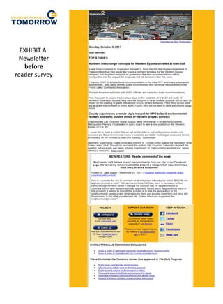 EXHIBIT A:
 Newsletter
    before
reader survey
 