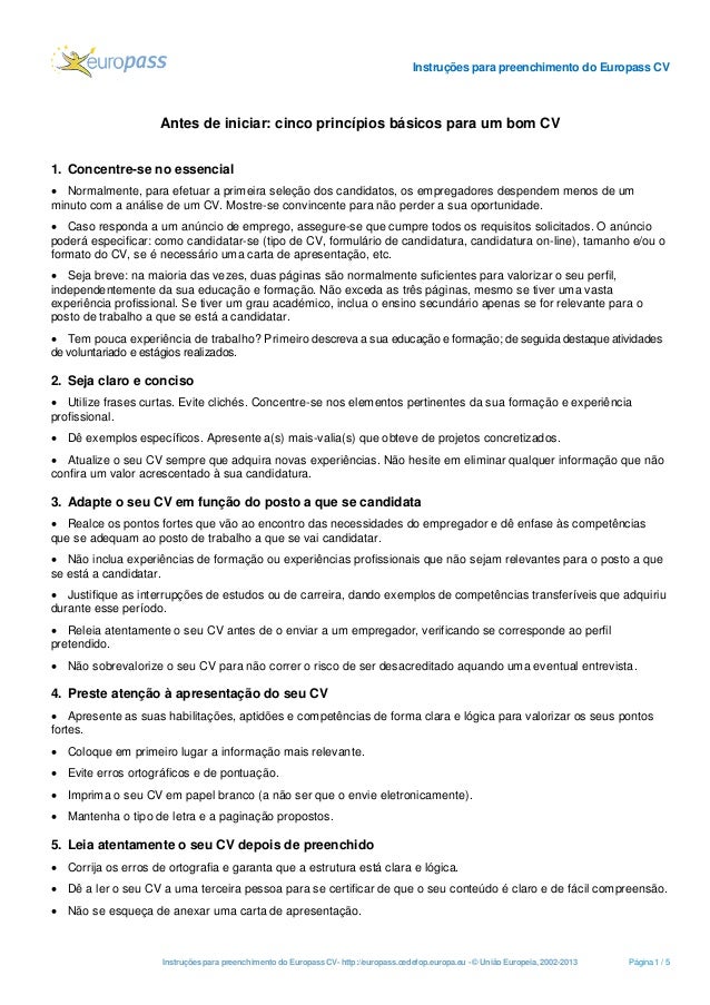 Cv instructions