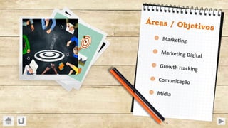 Áreas / Objetivos
¥ Marketing
¥ Marketing Digital
¥ Growth Hacking
¥ Comunicação
¥ Mídia
 