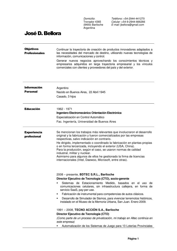 Curriculum vitae piloto picture