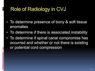 imaging of the craniovertebral junction | PPTX