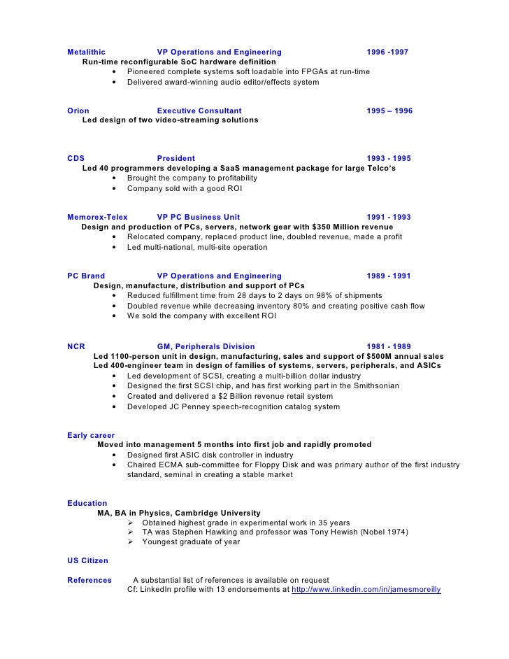 vp engineer resume