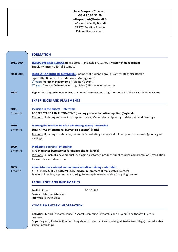 Cv Julie Poupart English