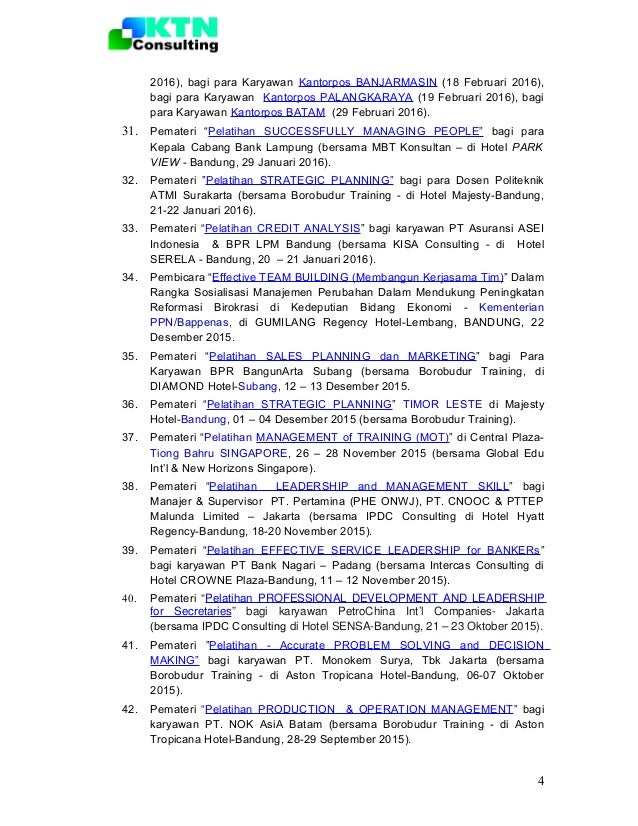 CV Pembicara / Narasumber / Fasilitator / Pemateri ...
