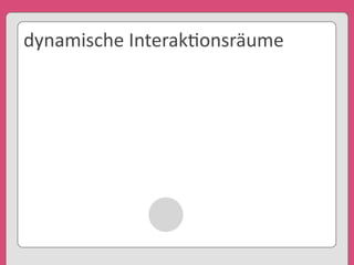 dynamische	
  Interak'onsräume
 