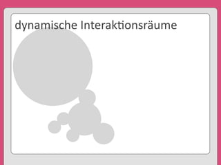 dynamische	
  Interak'onsräume
 