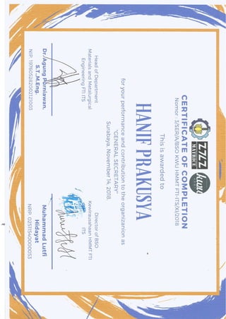 Complete CV of Hanif Prakusya