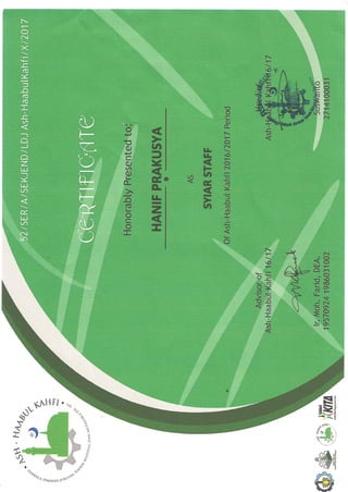 Complete CV of Hanif Prakusya