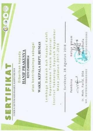 Complete CV of Hanif Prakusya