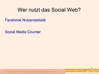 Wer nutzt das Social Web? <ul><li>Facebook Nutzerstatistik 
