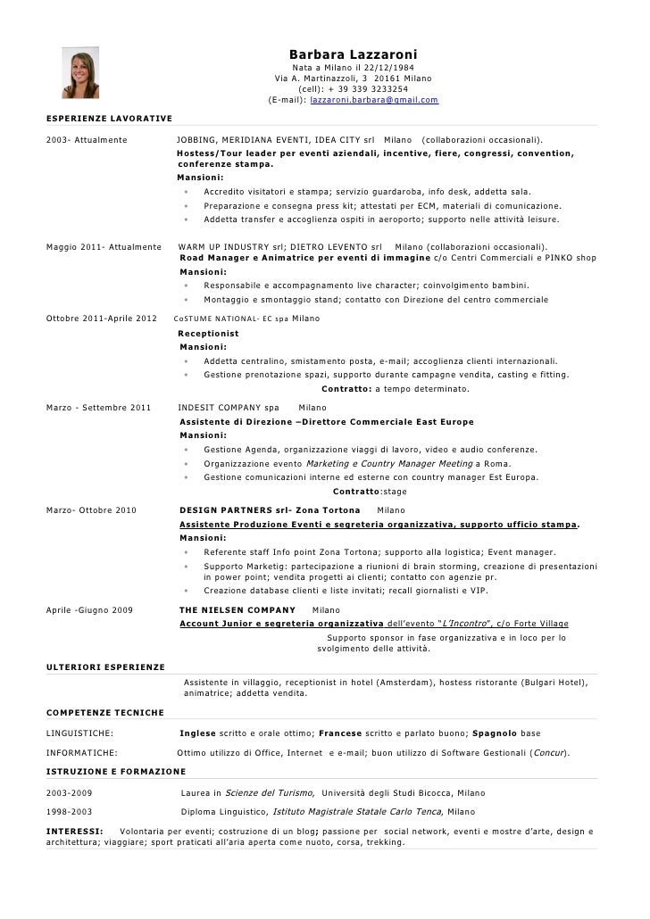 Cv Marketing E Comunicazione Jr Barbara Lazzaroni