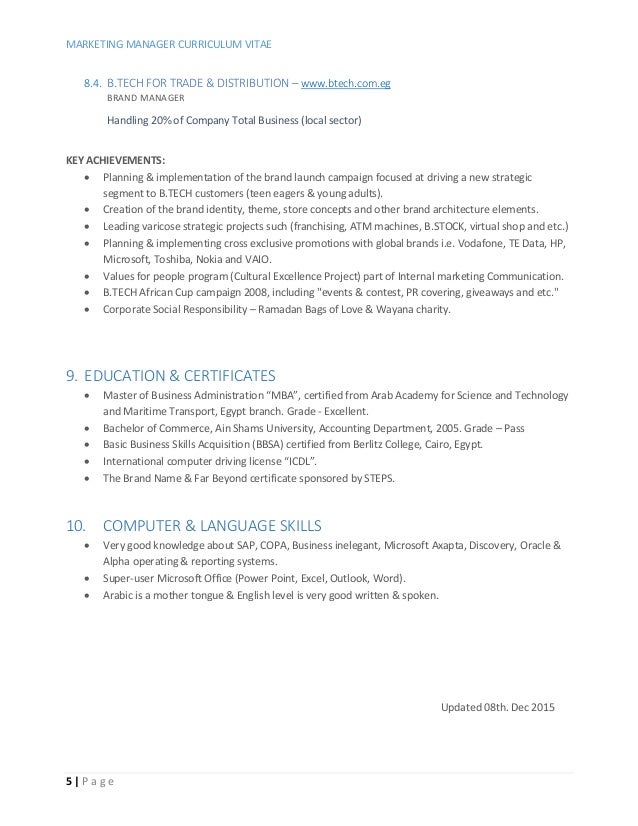 transport manager cv