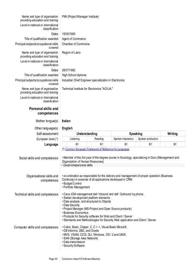 cv type education nationale