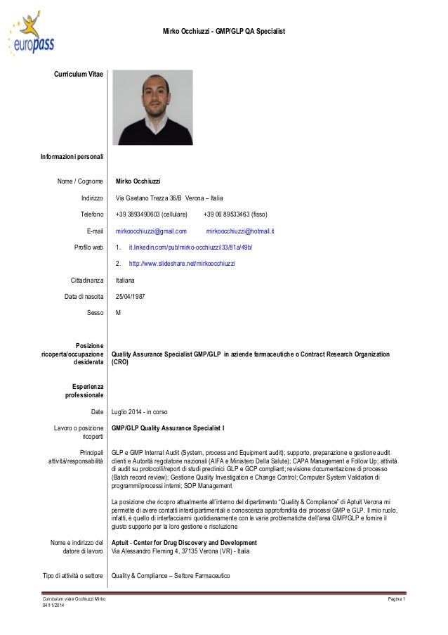 cv mirko occhiuzzi quality specialist 04 11 2014 quality cv